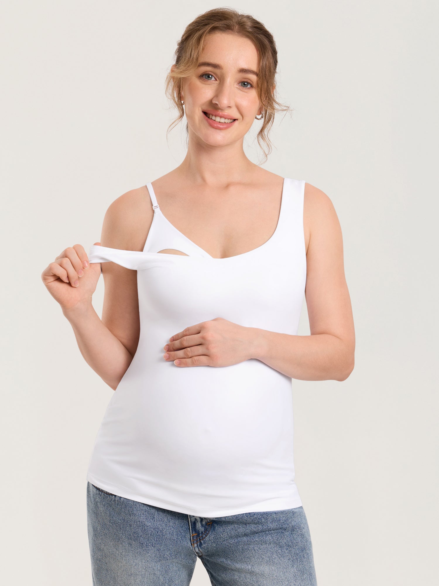 MOMANDA Naterlax® V Neck Nursing Tank Top Twilight Blue