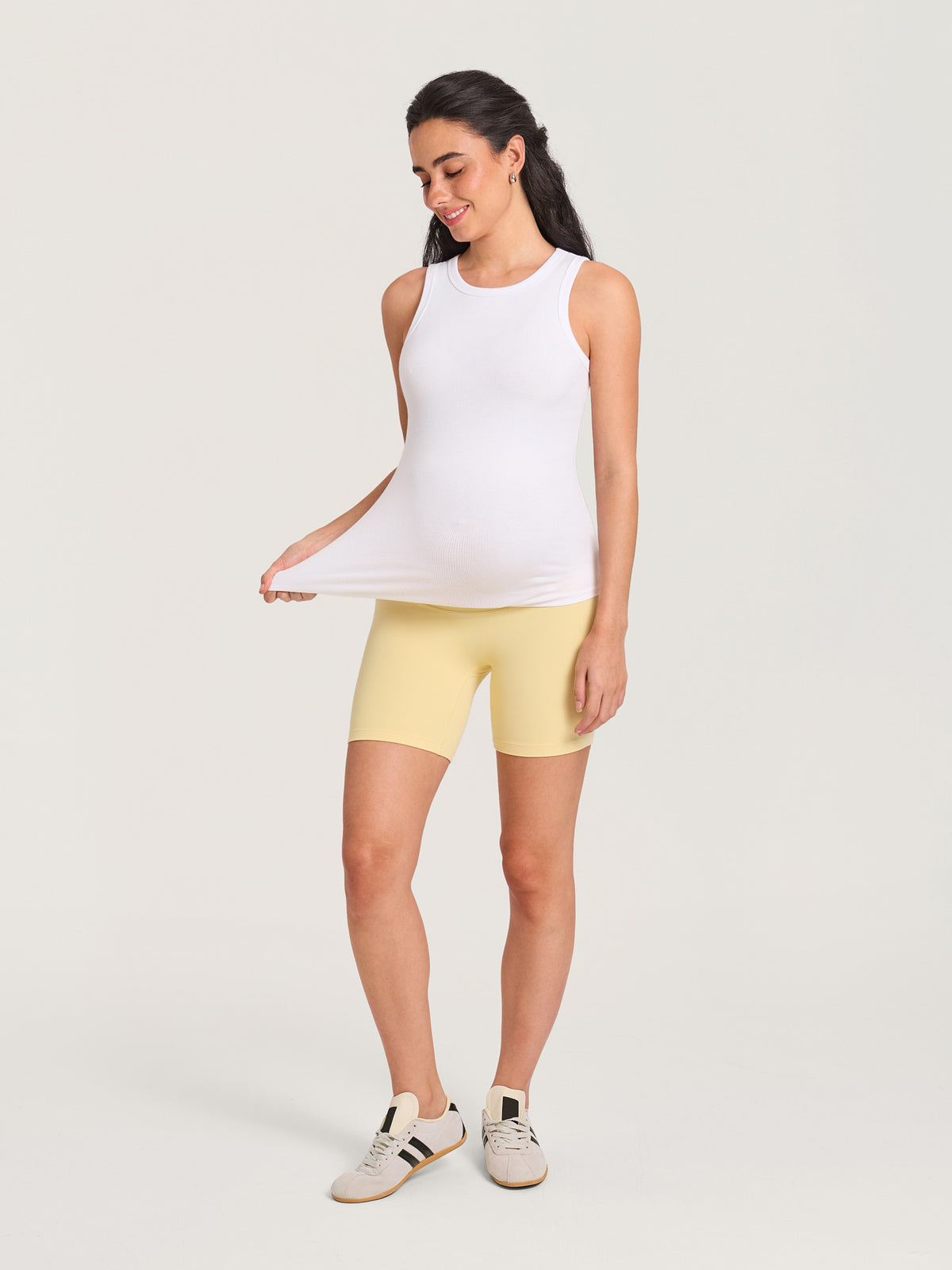 Cotton Rib Crew Neck Maternity Tank Top