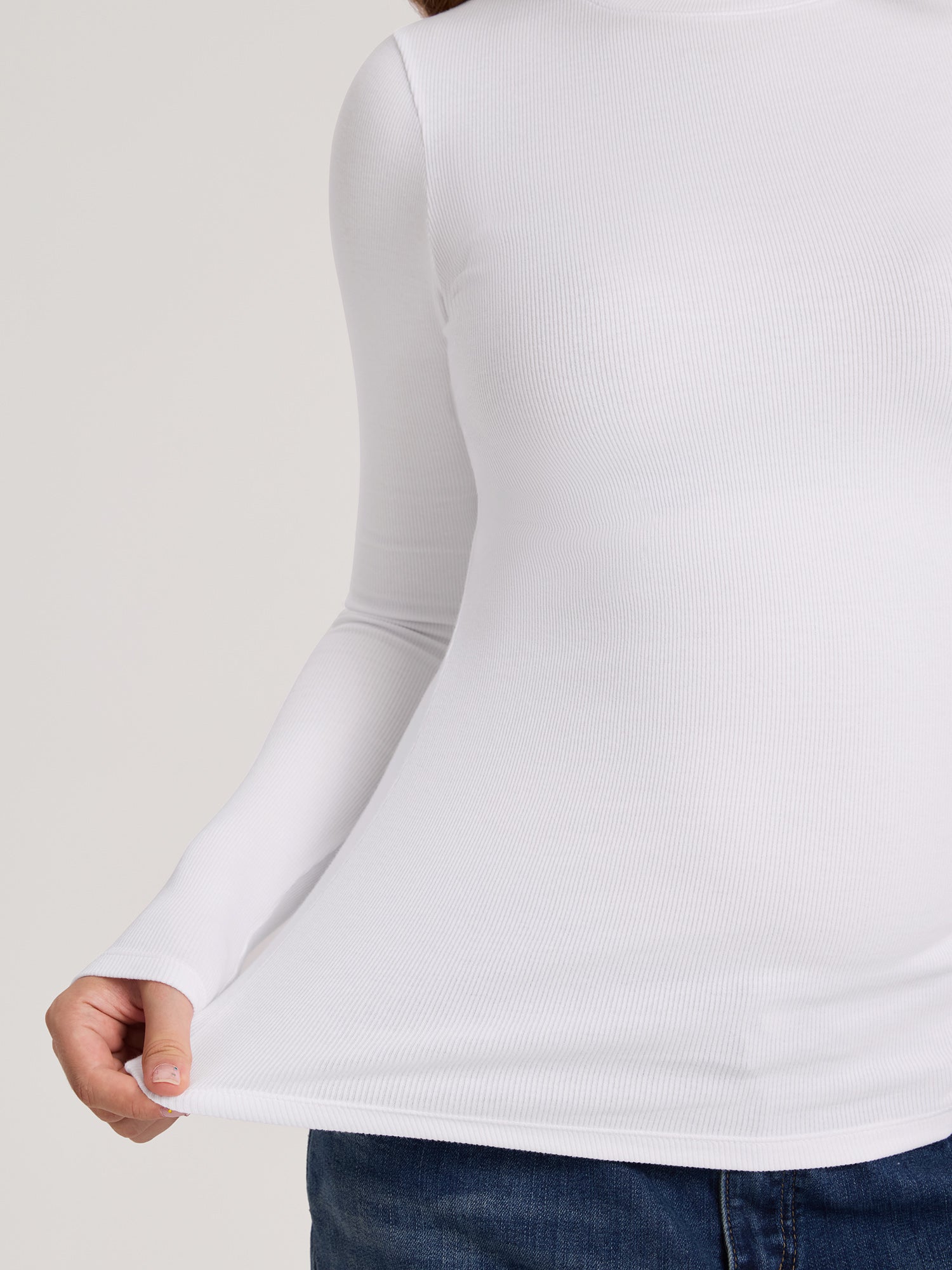 Cotton Rib Crew Neck Maternity Top