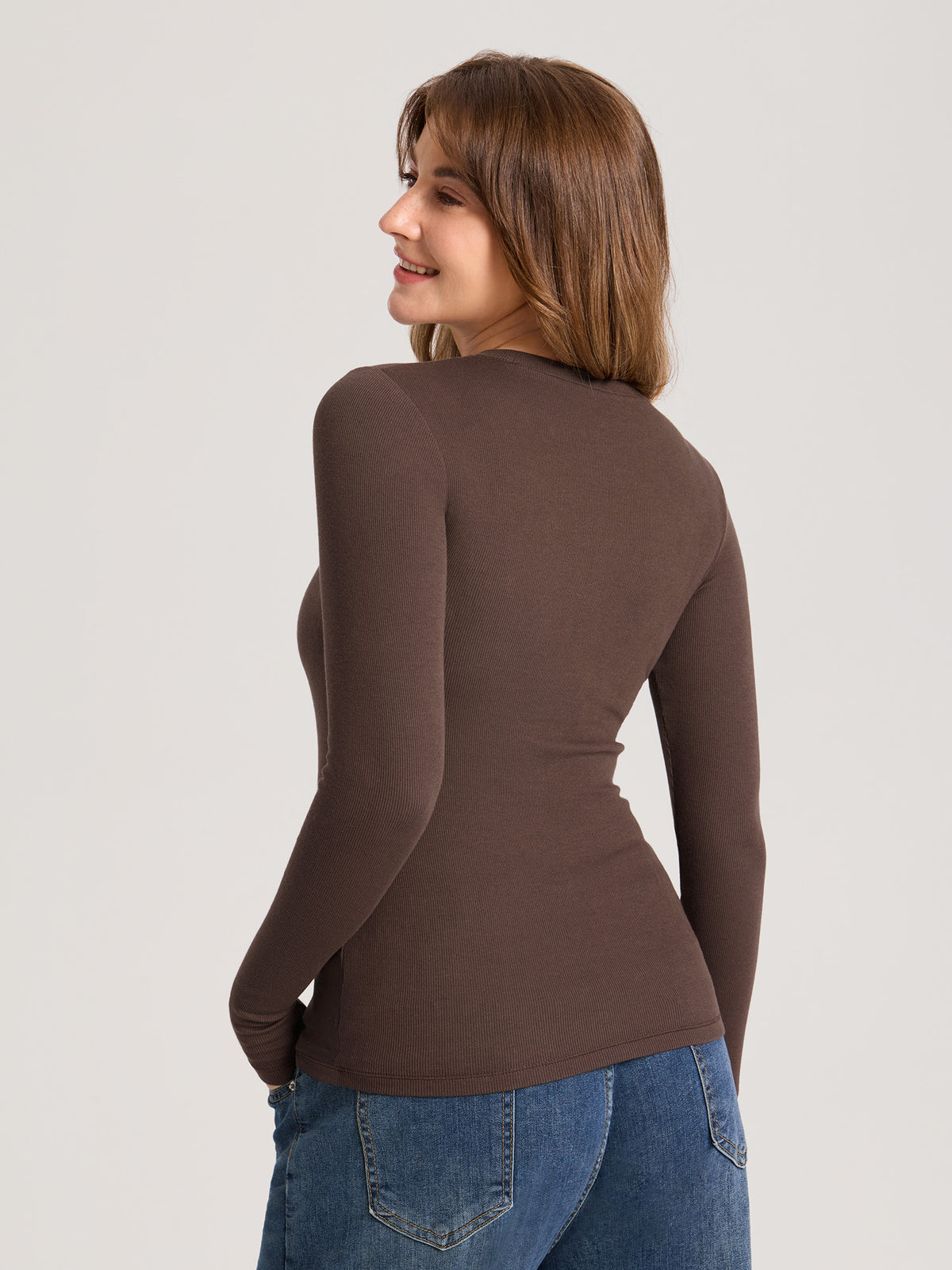 Cotton Rib Crew Neck Maternity Top