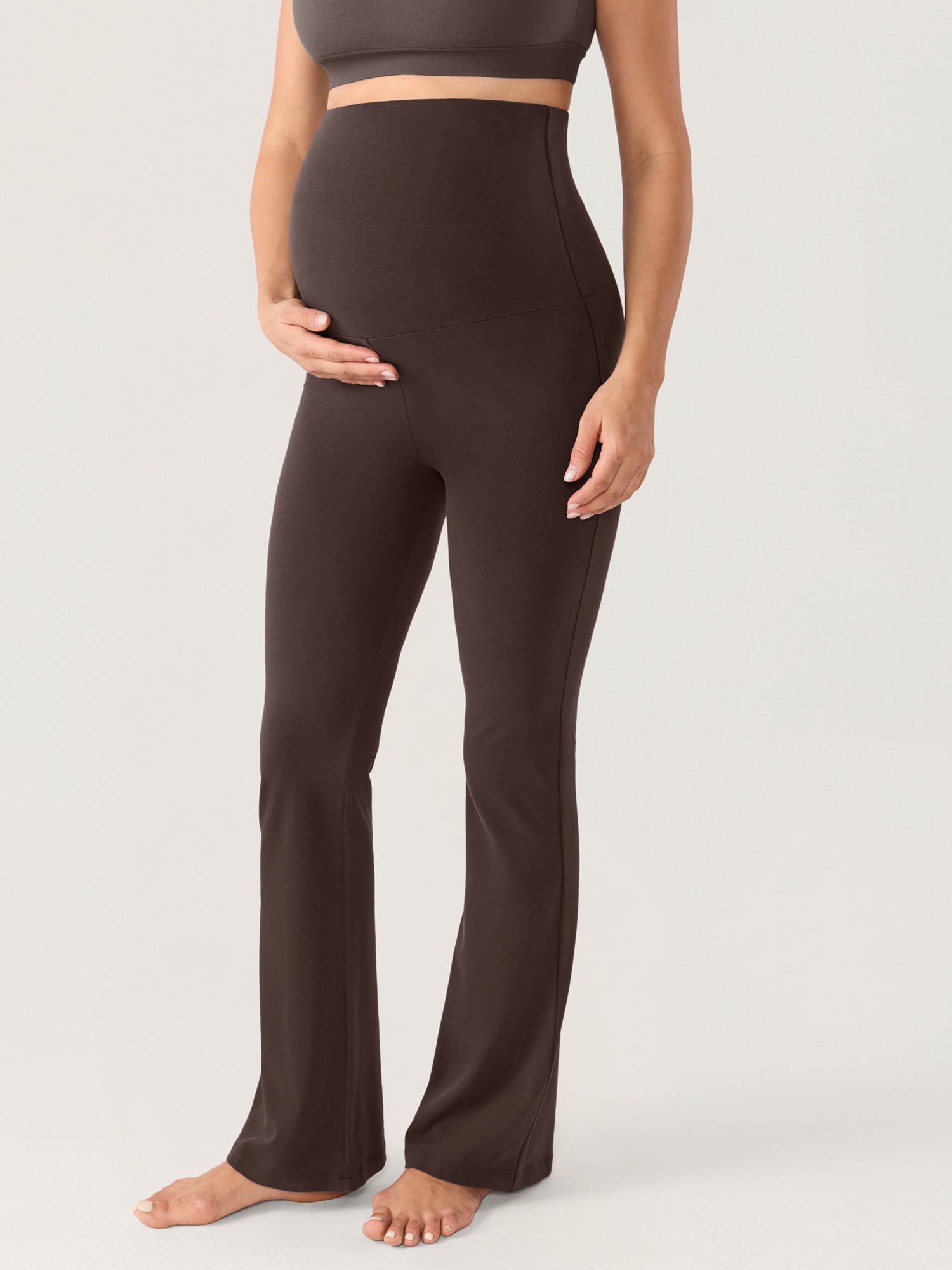 Cotton Foldover Maternity Flare Pants 30.5"