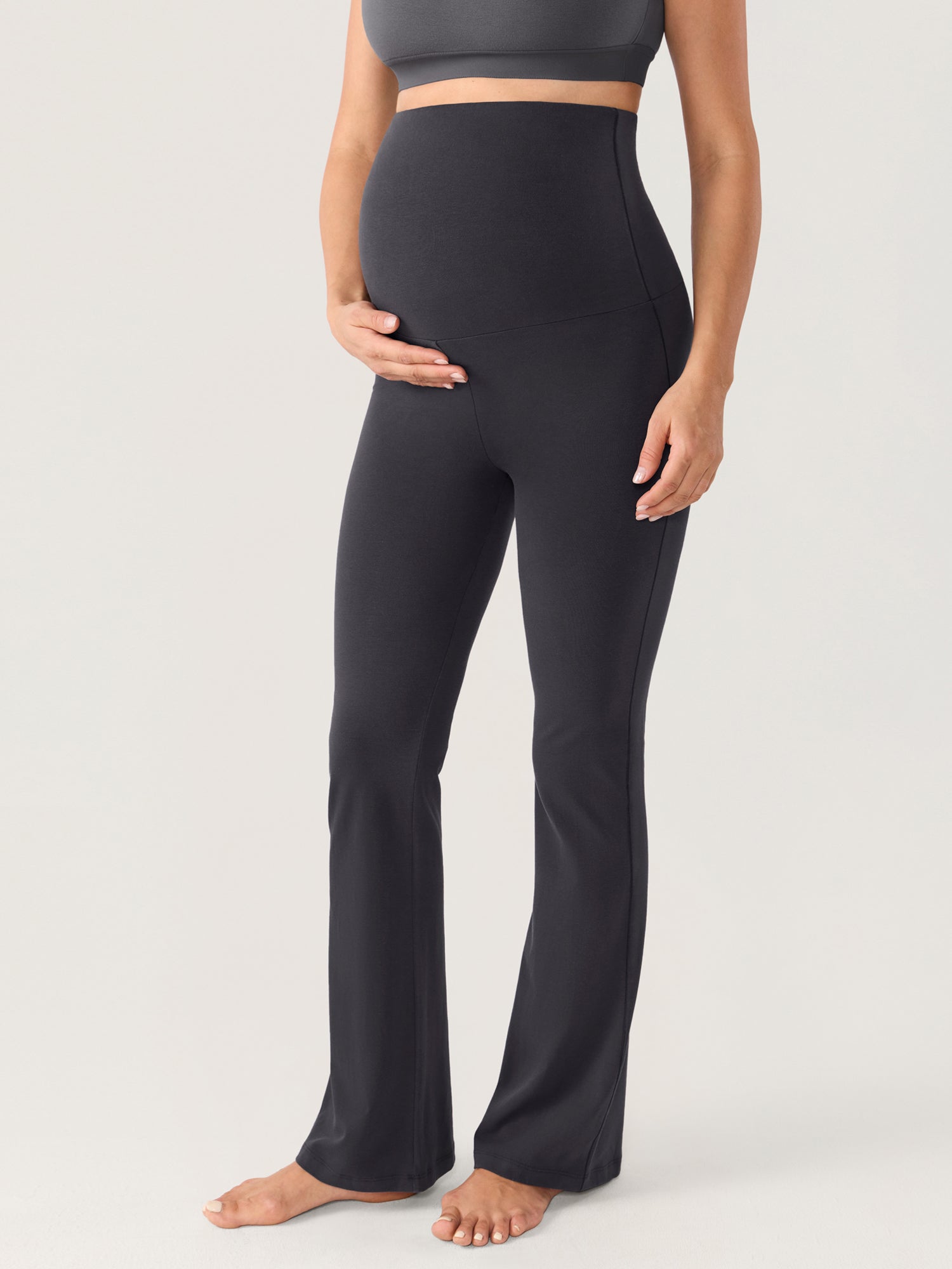 Cotton Foldover Maternity Flare Pants 30.5"