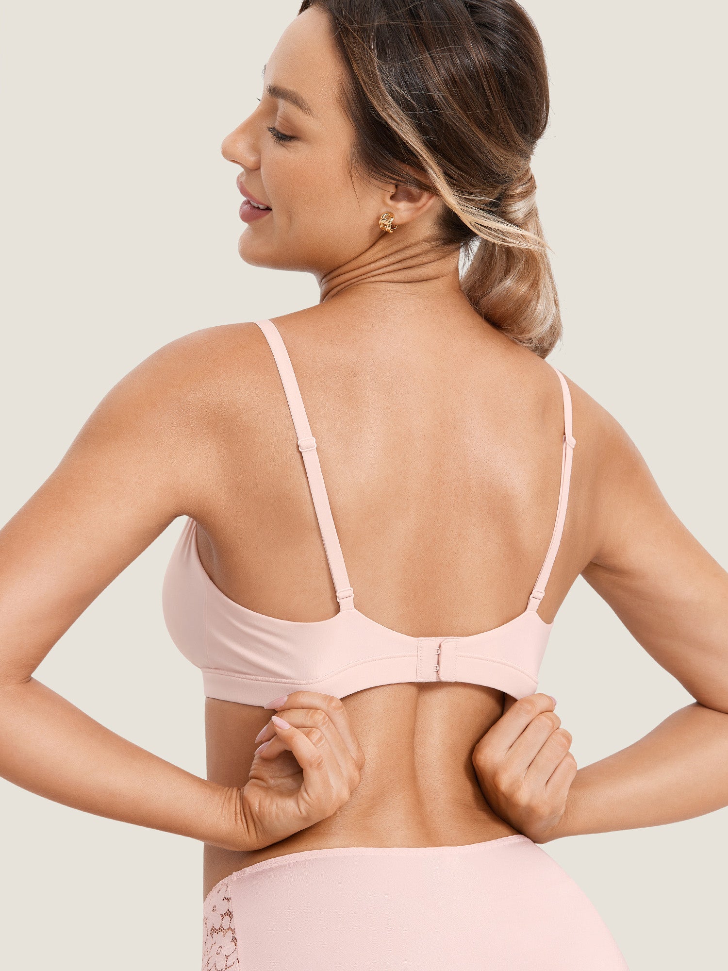 MOMANDA Women's Inbarely® Crossover Nursing Bralette Gentle Rose