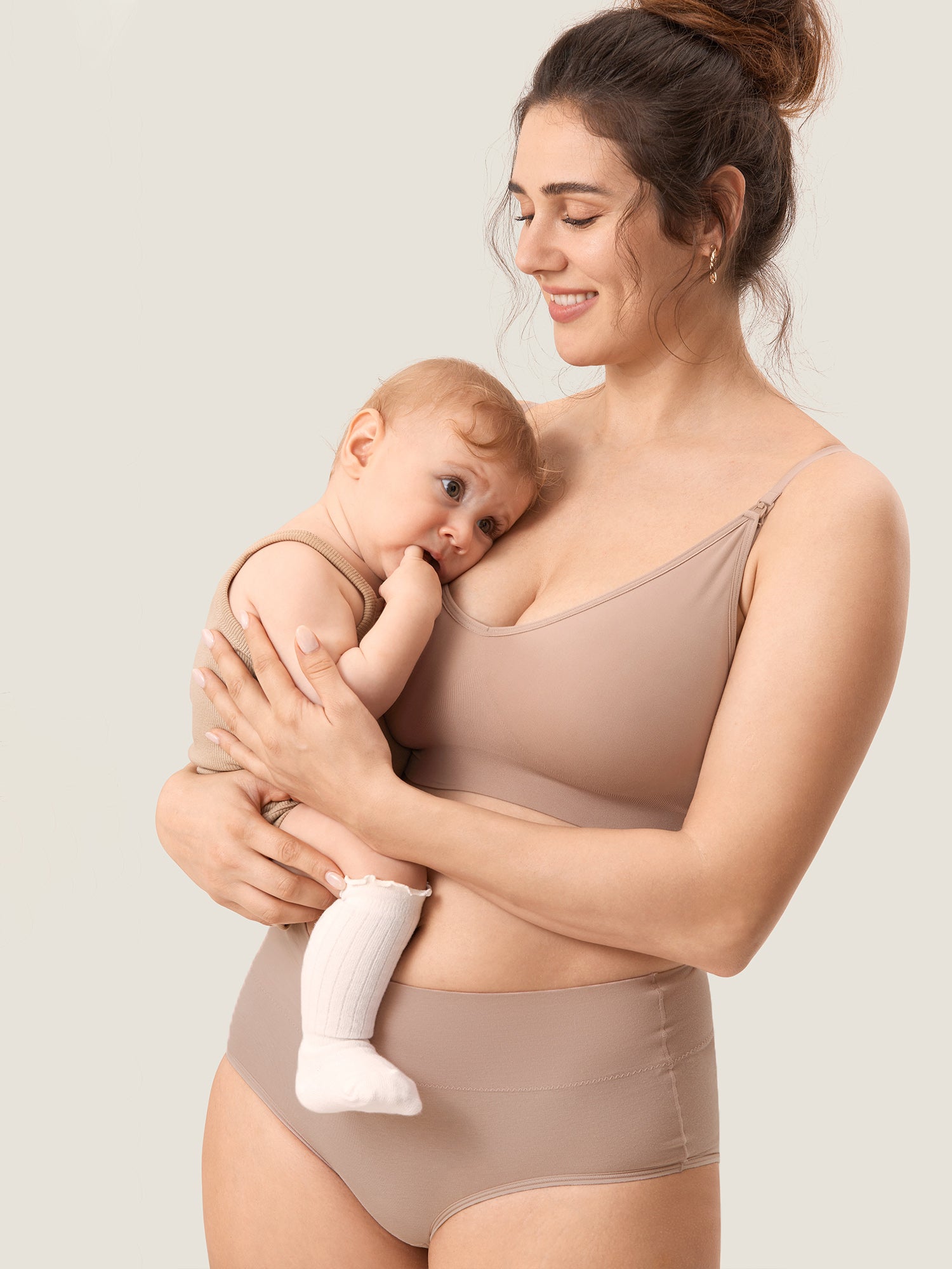 MOMANDA Women's Seamless Soft Knit Nursing Bra,TITLE_BEST SELLERS Cocoa Beige