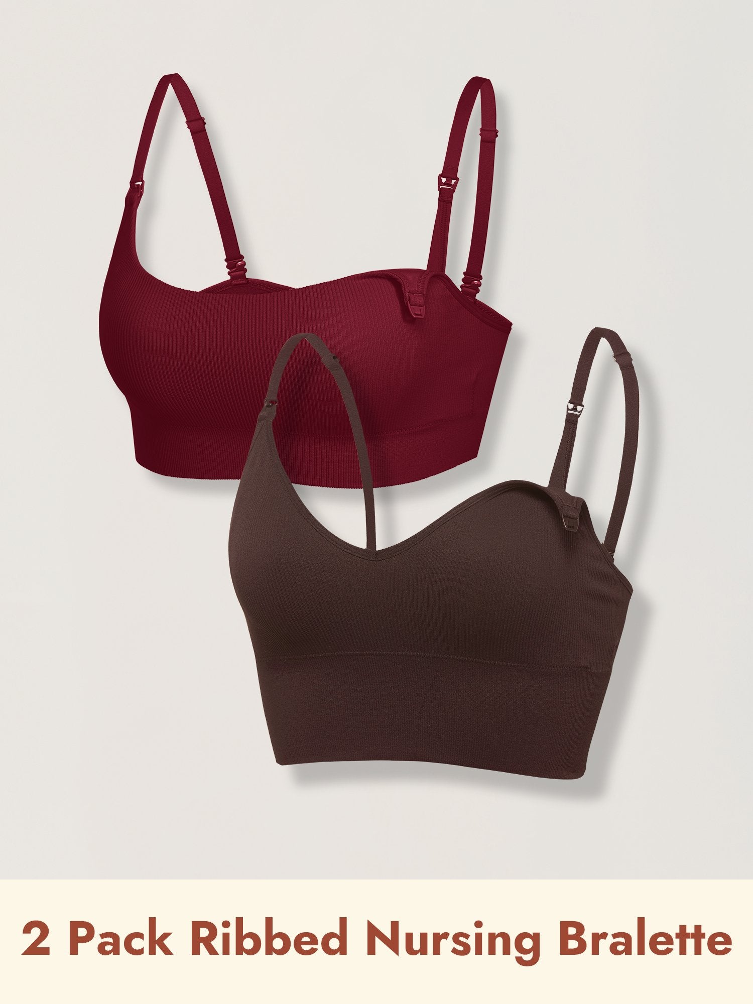 2 Pack Ribbed Nursing Bralette